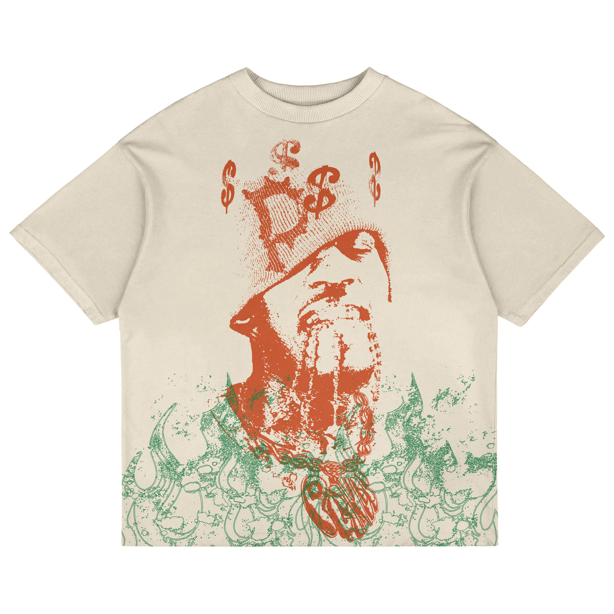 Orange/Green “Red Man Tee”